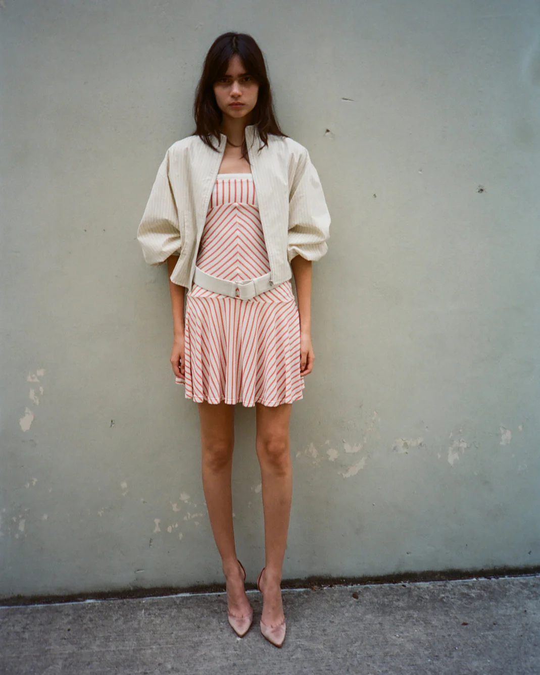 Belle Anna: Claro Dress - Tangerine Stripe - Image 3