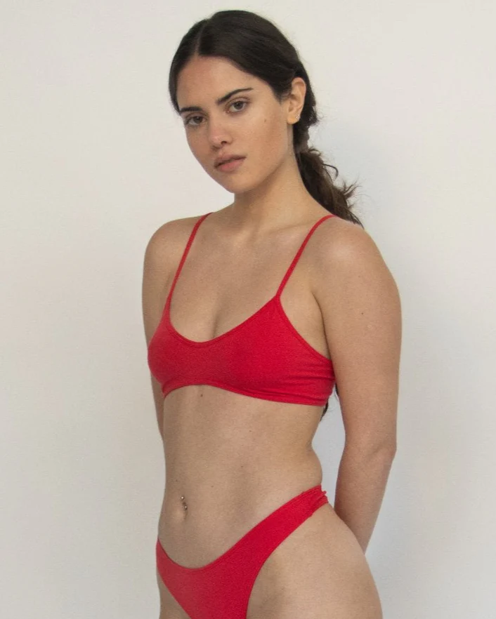 Calomel: Amaru Cotton Bralette - Red - Image 3