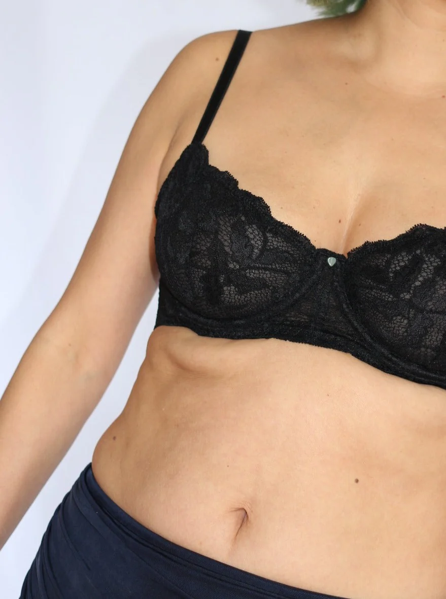 Clo: Fortuna Lace Demi Underwire Bra - Black - Image 4