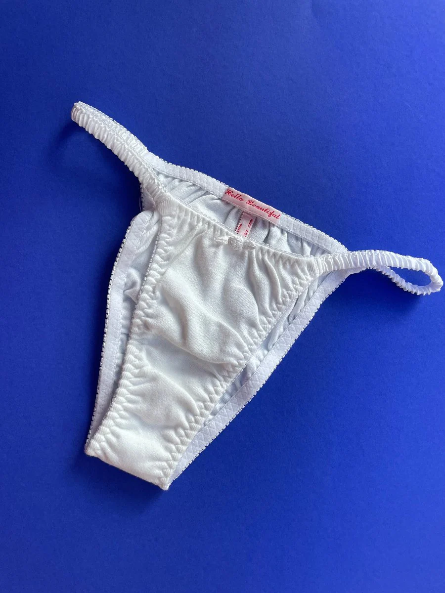 Hello Beautiful: Romance String Panty - White - Image 3