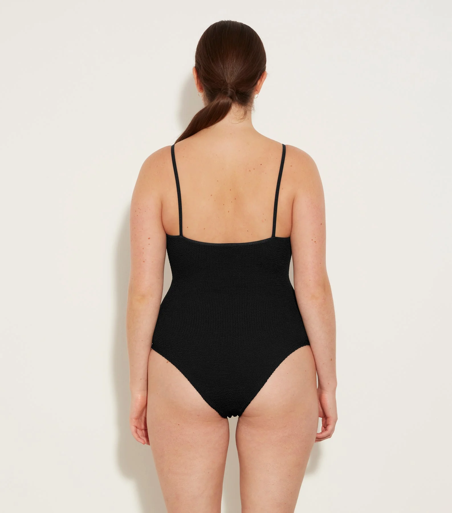 Hunza G: Pamela Scoop Neck One Piece - Black - Image 9
