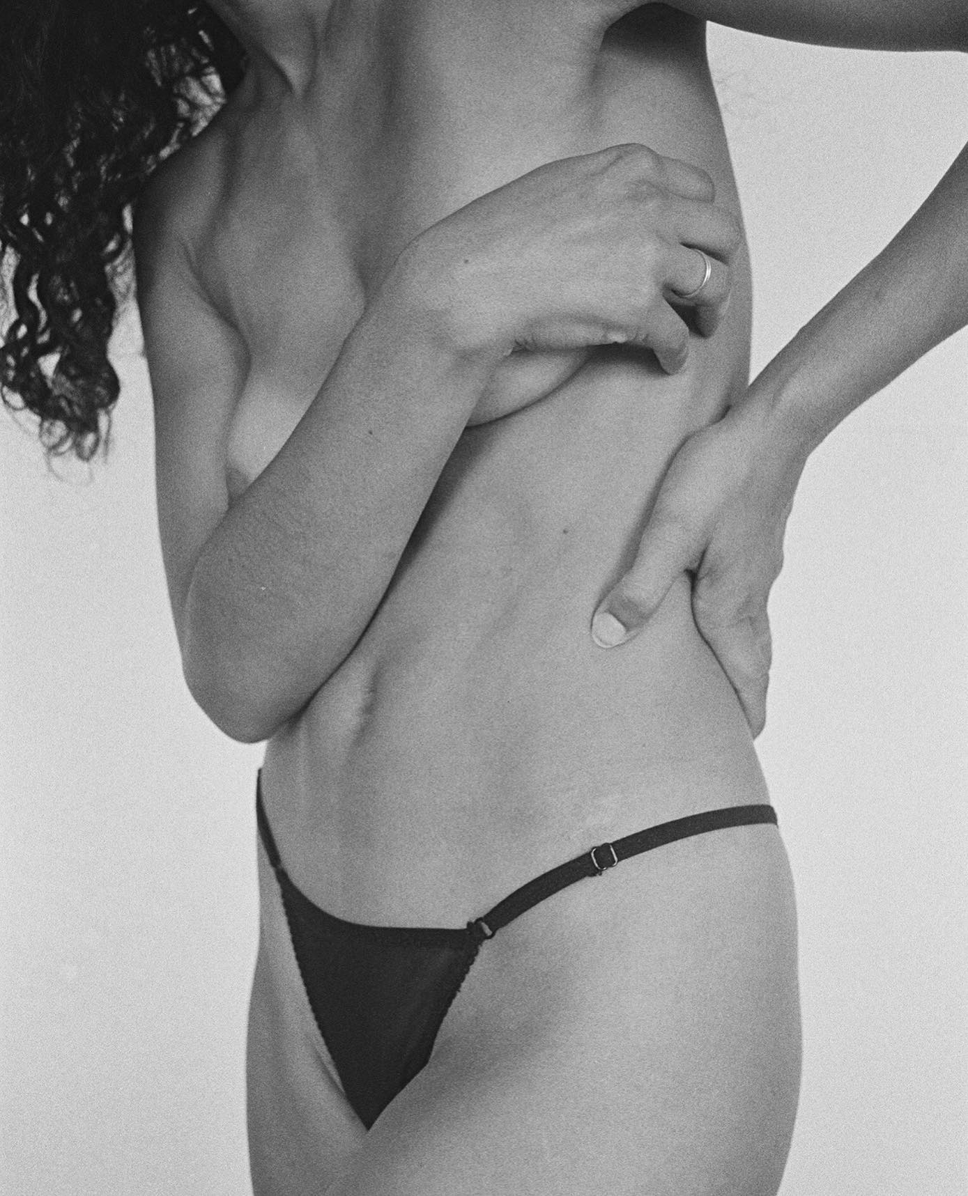 Kye Intimates: Daily Mesh Adjustable String Brief - Black - Image 3