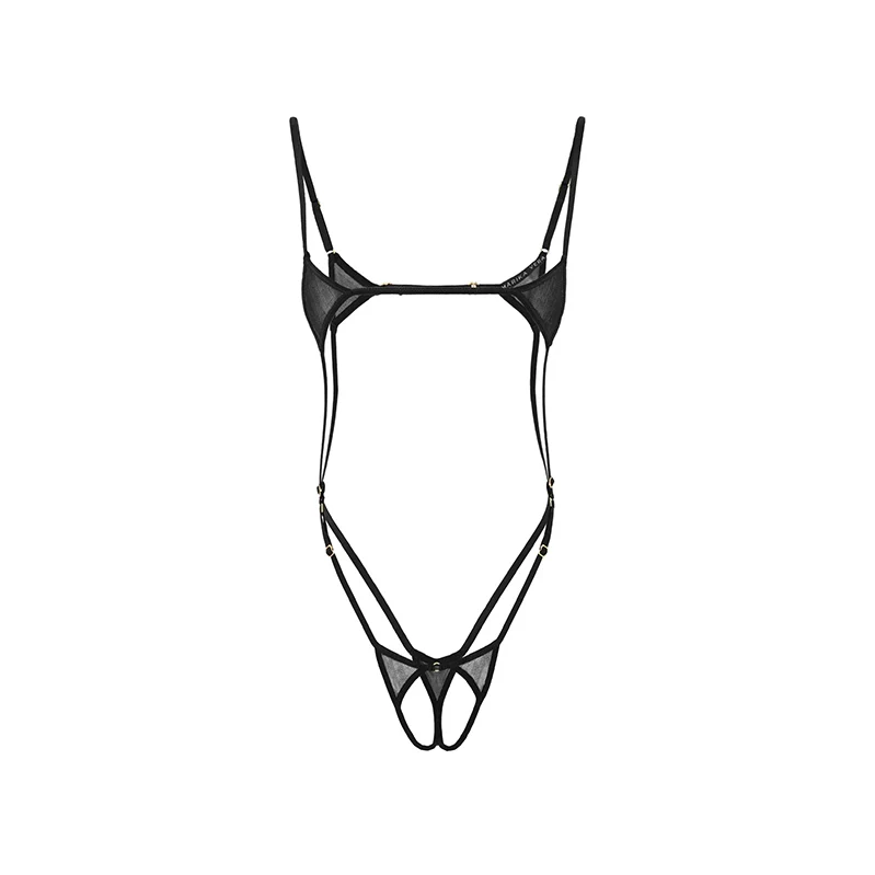 Marika Vera: 80's Moore Ouvert Cage Bodysuit - Black - Image 6