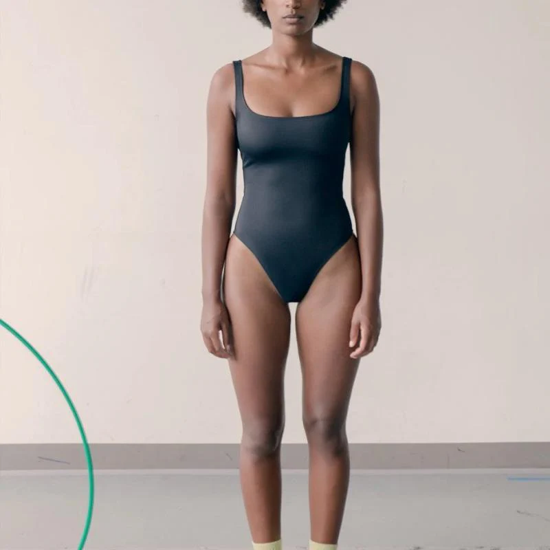 Nu Swim: Pistachio Scoop Back One Piece - Black - Image 5